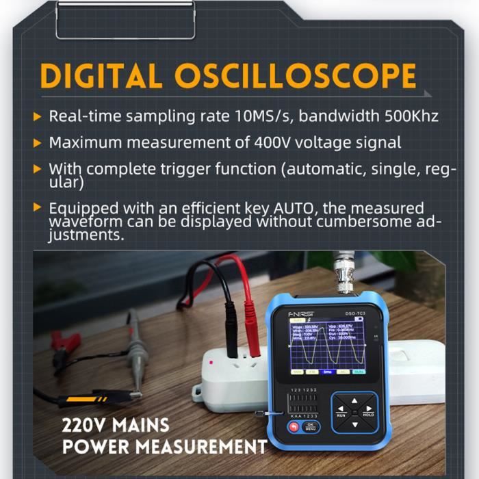 Oscilloscope Numérique Portatif Ho52 50m, Multimètre À Bande