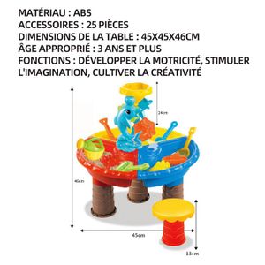 Table sable et eau avec accessoires - Multicolore - Enfant - 50.99 Table sable et eau avec accessoires - Multicolore - Enfant - 50.99