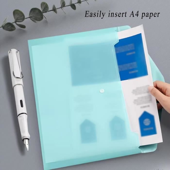 Relaxdays Chemise document transparente pochette fermeture éclaire porte- document bureau A4 A5 6 pièces, bleu