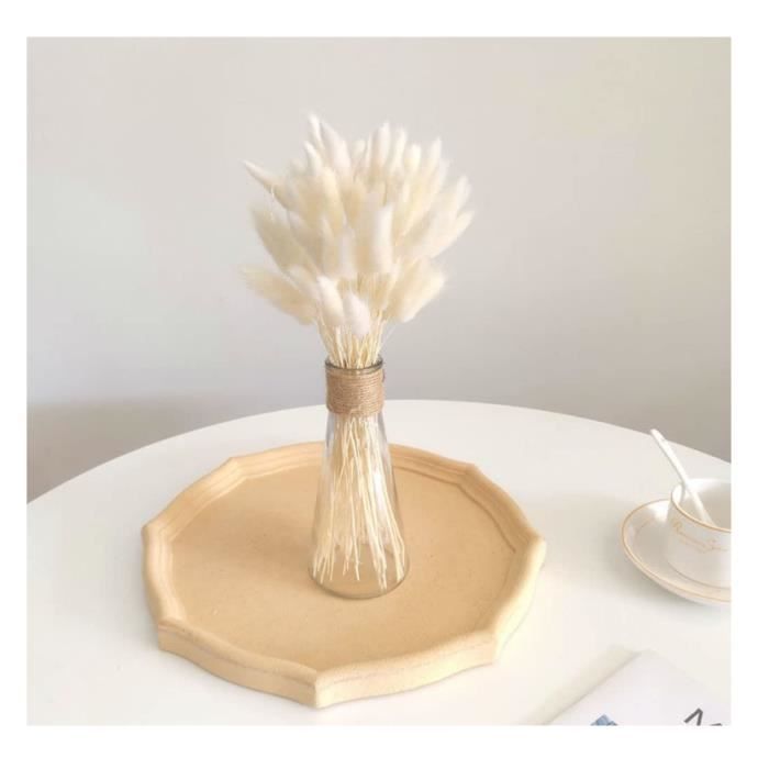 Herbe De Queue De Lapin Séchée - Fleurs Séchées Décoratives - 60 Tiges Blanches - Ne Se Fanent Jamais - Pour Décoration Maison/mariage