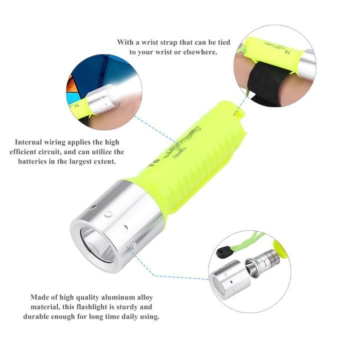 Lampe De Plongée 18 000 Lumens - Étanche 100m, 3 Modes, Rechargeable, Pour Sports Nautiques Et Nuit