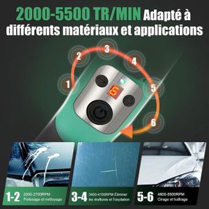 Polisseuse Excentrique Sans Fil BATOCA 120W - 2 Batteries 2.0Ah, 6 Vitesses, Pour Voiture Et Carrosserie