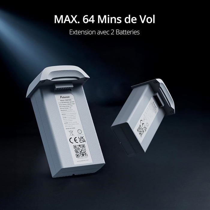 Potensic ATOM GPS Drone, Caméra 4K avec Gimbal à 3 Axes, Moins de 249g, Transm. Vidéo 6KM, QuickShots, Suivi Visuel, 2 Batteries, Temps de Vol 64 Mins, C0
