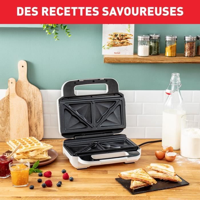 TEFAL SW701110 Snack XL Appareil a croque multifonction, Plaques