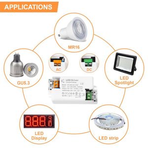 Transformateur LED Driver 12V - Alimentation Secteur Pour Bandeaux LED, 12W/24W/36W, IP40