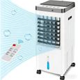 Ventilateur de Climatisation Portable 65 W 10 L Refroidisseur Évaporatif 3 Vitesses Minuterie de 7 H Télécommande pour Maison Bureau