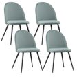 Chaises de salle à manger Albatros Capo - Design vintage élégant - Revêtement en velours turquoise-0