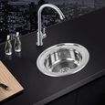 Evier De Cuisine Rond En Inox Egouttoir Vidage Evier En Inox 0 7