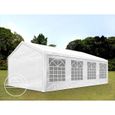 Tente de réception TOOLPORT 4x8m - Blanc - PE 180g/m² - Imperméable-0