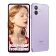 Smartphone Pas Cher CUBOT Note 40, 5200mAh-12Go RAM+256Go ROM-Android 13-Écran 6.56"HD+ Caméra 50MP+8MP Double SIM/OTG-Violet-0