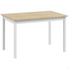 Table à manger - HOMCOM - structure en bois massif - 4 personnes - design vintage - 120 cm - naturel et blanc