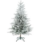 Sapin de Noël artificiel - HOMCOM - floqué de neige - 828 branche, support en métal pliable - plastique ignifuge - 150H cm - vert