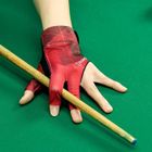Fabul Gant De Billard 3 Doigts – Polyuréthane Stretch, Universel Main Gauche Ou Droite (Rouge)