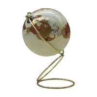 Mappe Monde Globe Terrestre hauteur 27cm Pied en métal doré Design en Équilibre
