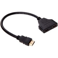 INECK® Adaptateur Câble HDMI Connecteur, HDMI Switch - HDMI Mâle vers Double HDMI Femelle 2 Entrées 1 Sortie Adaptateur Câble