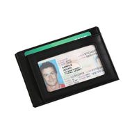 Portefeuille Minimaliste Fin, Porte-Cartes de Crédit avec Blocage Anti RFID, Les Hommes,  Noir