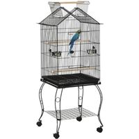 Cage à oiseaux sur pied 2 man 50x58x145cm Noir