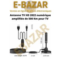 Antenne TV HD 2022 DTA66B-Amplified Haute Qualité amplifiée de 500 Km TV VHF/UHF