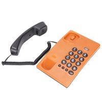 FRA Ligne fixe filaire KX‑T504 Téléphone filaire multifonctionnel sans batterie à domicile avec double combiné Orange