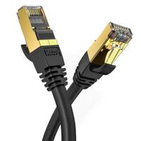 Veetop Cable Ethernet 30m Cat 8 LAN RJ45, Cable Reseau SFTP Vitesse 40 Gbps / 2000Mhz Noir