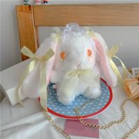 Lolita Bunny Sac à dos en peluche, sac messager à bandoulière en forme de lapin mignon pour enfants, cadeau N°7