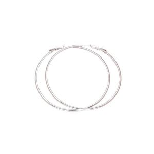Boucles D'oreilles Créoles En Argent 925 Rhodié - Diamètre 12 Mm, Fermoir Charnière, Neuf Avec étiquettes