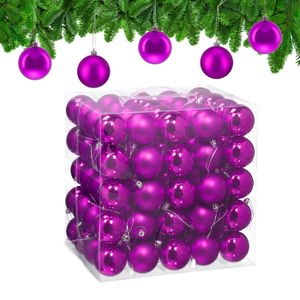 Décoration de sapin de Noël Boule de Noël Violet 6cm 12pcs-022001