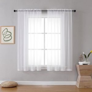Paire De Rideaux Voilage 85 X 130 Cm Marron - Occasion, Demi-rideau Sans Marque