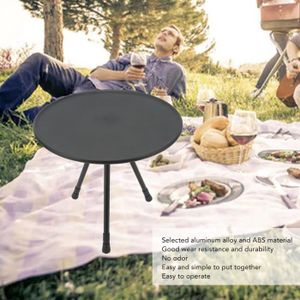 pique-nique jeu terrasse Table ronde pliante en plastique portable pour utilisation en intérieur et en extérieur pour fête barbecue jardin Ø 60 x H74 cm café 