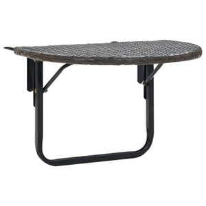 TABLE BASSE JARDIN  FDIT Table de balcon Marron 60x60x40 cm Résine tressée - FDI7843871962922