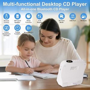 BALADEUR CD - CASSETTE Liphier Lecteur CD de Musique Portable Bluetooth -