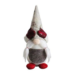 PERSONNAGES ET ANIMAUX Gnome de Noël Poupées Santa Peluche elfe Dwarf Ornements pour la fête Blanc
