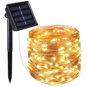 KIOSQUE - GAZEBO Guirlande lumineuse solaire - LUMISKY - SKINNY SOLAR - 41.90 m - 8 modes - Cuivre 400 micro - LED blanc chaud