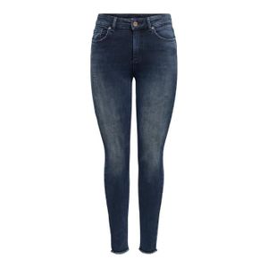 JEANS Womens ONLY Skinny Fit Ankle Jeans | Stretch Denim Pants Fringed Hem | ONLBLUSH High Waist Cropped Trousers