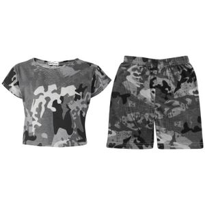 Ensemble de vêtements Enfants Filles Camouflage Imprimé Ensemble t-shirt