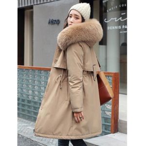 Nouvelle mode Grande Taille Femmes Manteau Bouton Mode Fermeture éclair  Désign Col de Fourrure Milieu Longue Capuche Manteau Femme Noir - Cdiscount  Prêt-à-Porter