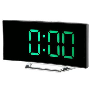 Réveil Numérique Grand écran LED - Affichage Courbé Silencieux Avec Réglage Luminosité, Pour Bureau Et Chambre - 4