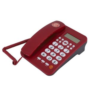 Téléphone fixe Sonew Téléphone filaire Téléphone de Bureau Rouge 