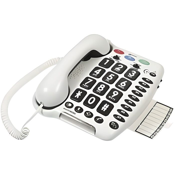 Téléphone fixe filaire amplifié +90db - Amplicomms 1580 Combo DUO avec  répondeur - Cdiscount Téléphonie