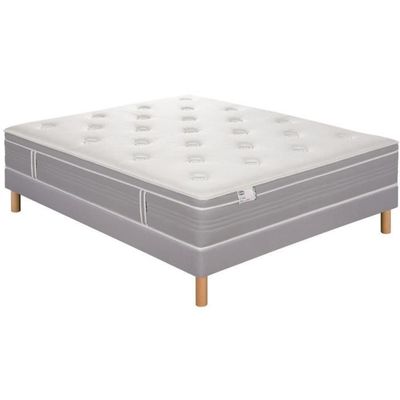 DecoInParis Ensemble Sommier à Lattes + Matelas 15cm 140x190cm - Fabrication Française - Sommier + Matelas 2 Places