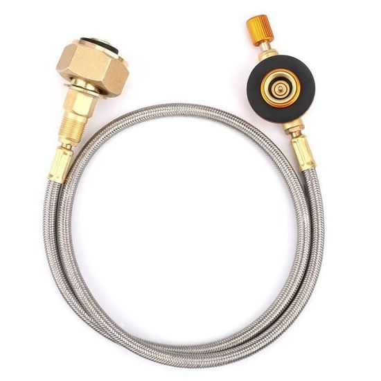 Adaptateur De Recharge Propane Pour Réchaud Camping - Coupleur Cylindre Plat GPL Avec Tuyau 70cm