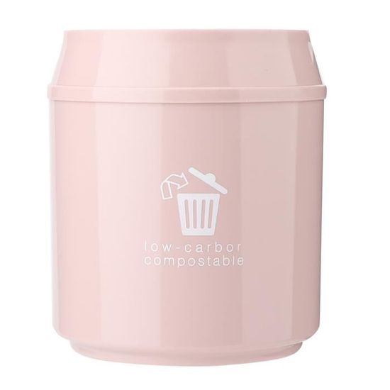 Cuque Poubelle de bureau Mini poubelle à la maison Table de bureau poubelle salle de bain panier à ordures (rose)