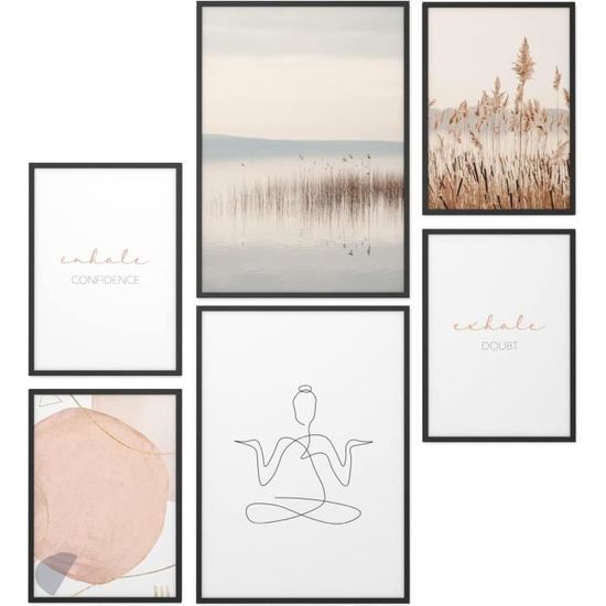 Set Mood Posters Coco Noir Et Blanc - 2x A2 + 4x A3 - Décoration Murale Glamour