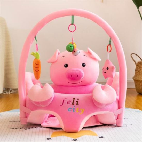 Bébé Siège Support Siège de Soutien Canapé en Peluche Bébé Avec Arche Suspendu Jouets Style Cochon