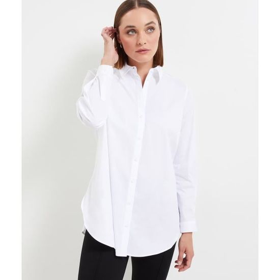 GRAIN DE MALICE Chemise oversize femme Ecru Cdiscount Pret a Porter
