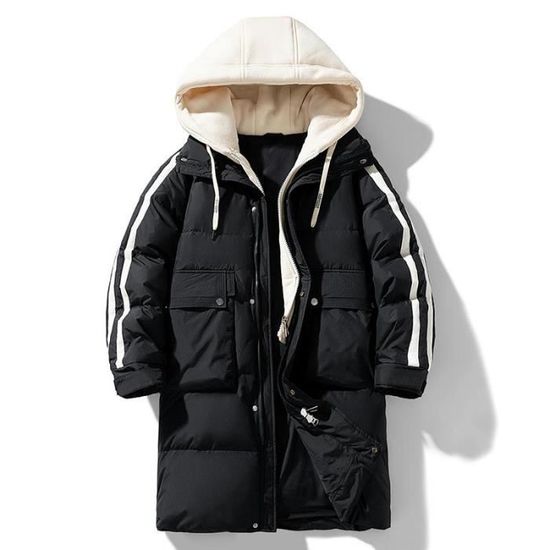 Doudoune Homme Chaude à Capuche Amovible - Parka Mi-longue Imperméable, Garnissage Duvet - Pour L'hiver - 5
