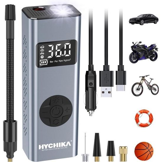 Gonfleur Pneus Voiture Compresseur Air Portatif 6000mAh - 150 PSI Avec Manomètre LED Gonfleur Matelas Gonflable Sans Fil Gonfleur Pneus Voiture Compresseur Air Portatif 6000mAh - 150 PSI Avec Manomètre LED Gonfleur Matelas Gonflable Sans Fil