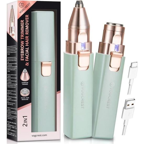 Epilateur Sourcils Mini Rasoir électrique 2 En 1 Flawless - Stylo, Visage, Beige, Neuf