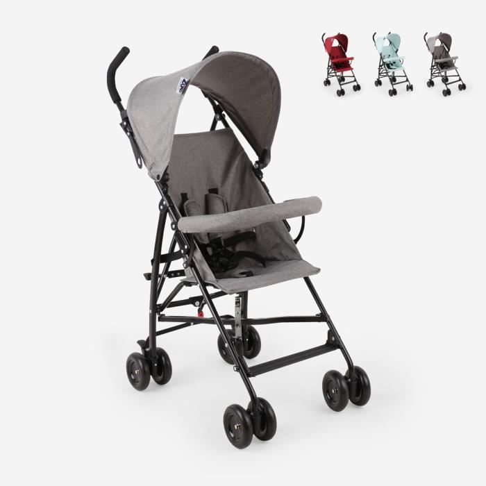 Poussette pliante légère 4 roues 15 kg compacte Daiby - couleur:Gris