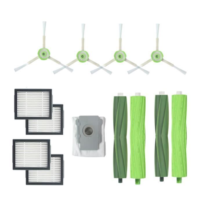 Pour IRobot Roomba i7 + / i7 Plus E5 E6 E7 Brosse latérale et filtres Hepa Brosse à poils